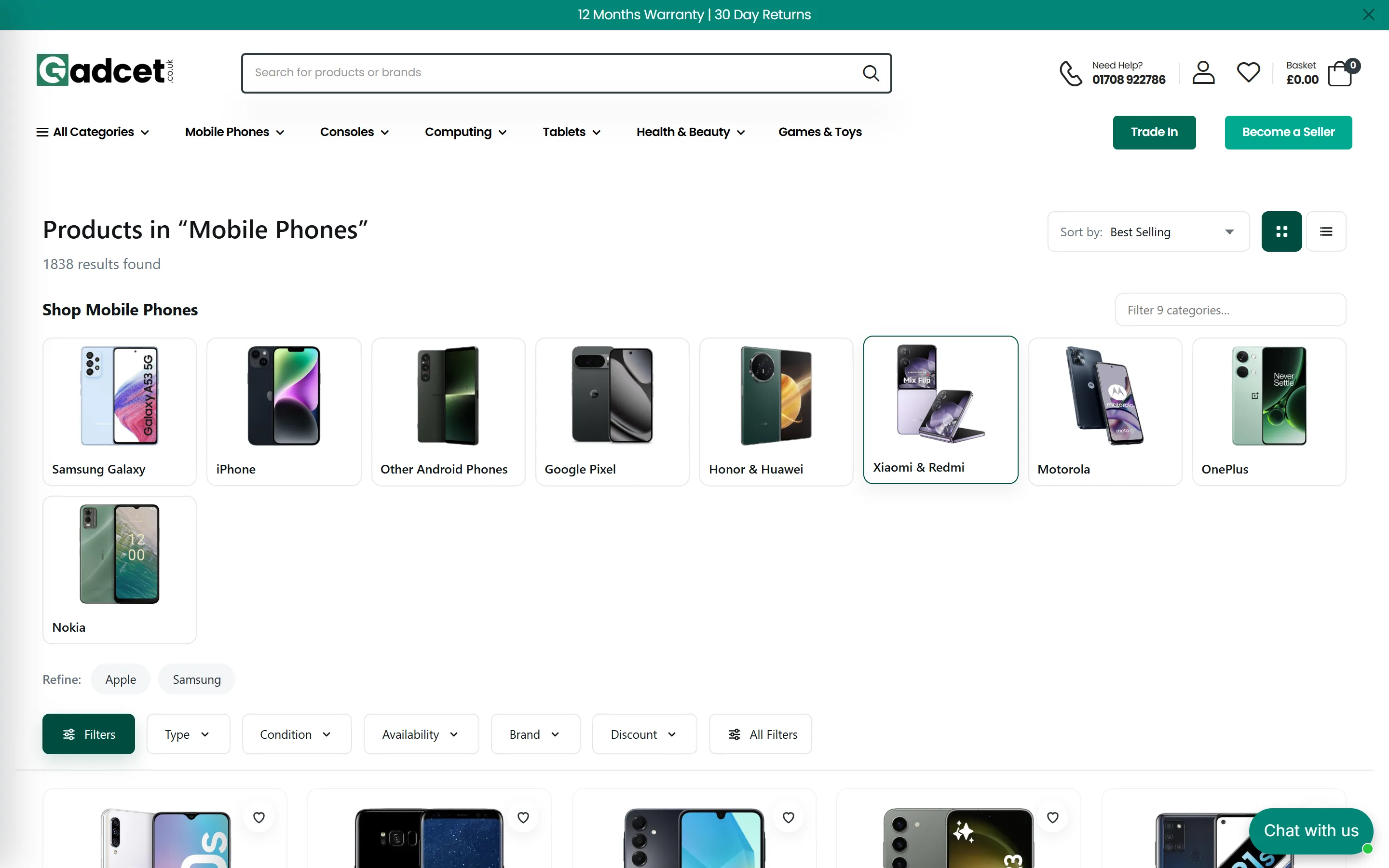 Gadcet — Category, captured from the website and shown without cropping
