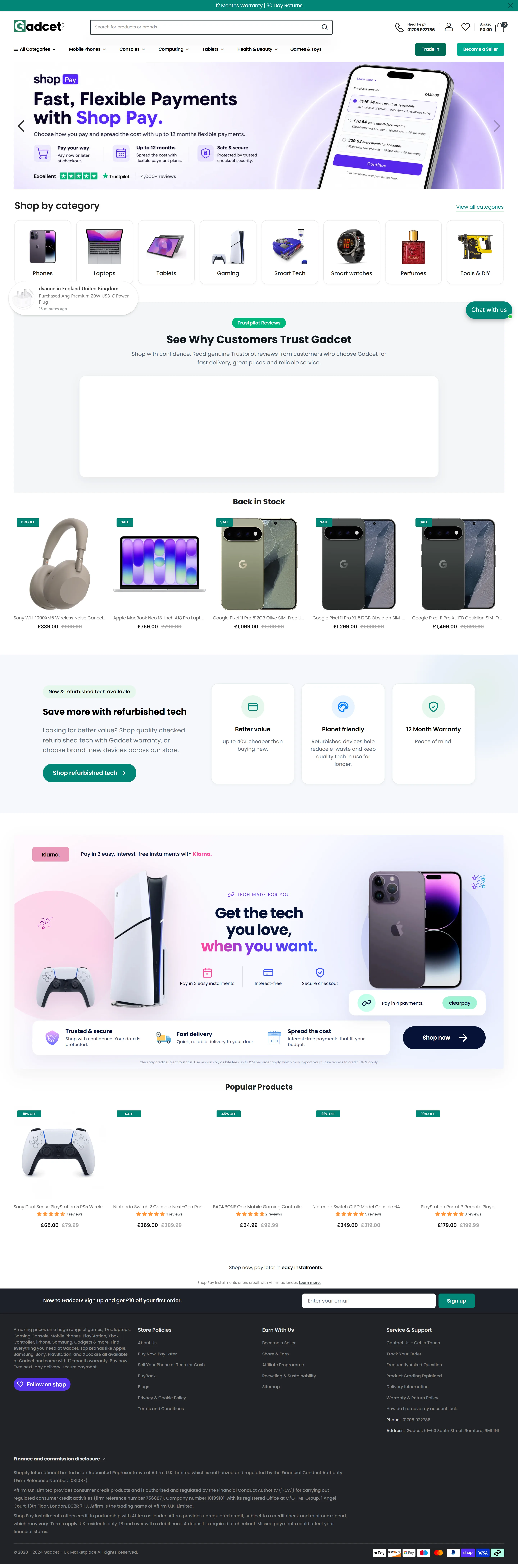 Gadcet — complete, uncropped website capture