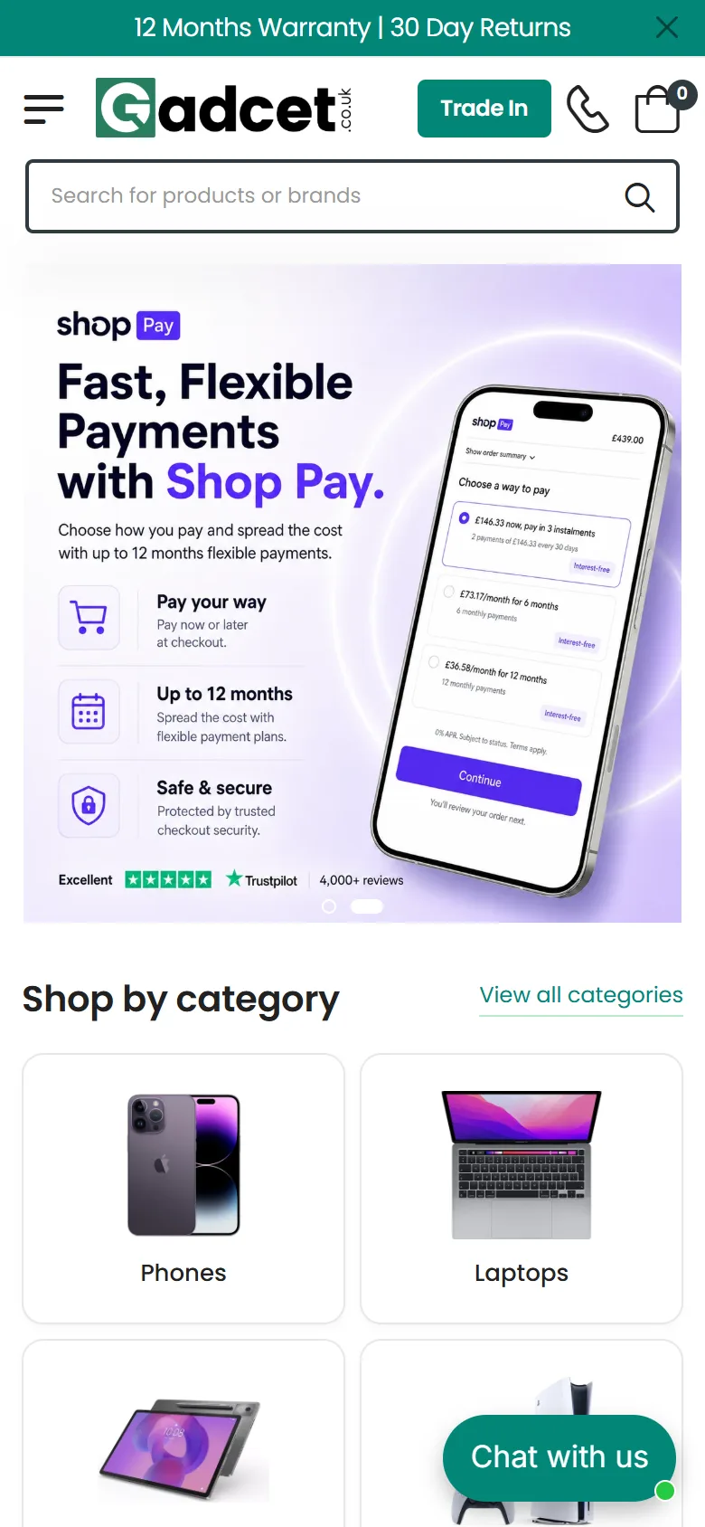 Gadcet — Mobile, captured from the website and shown without cropping