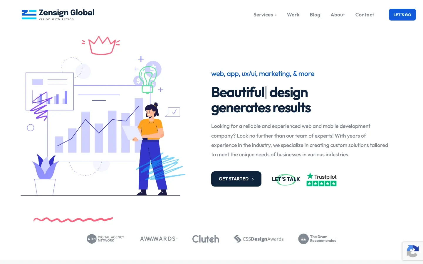 Zensign Global — original website screenshot, shown in full